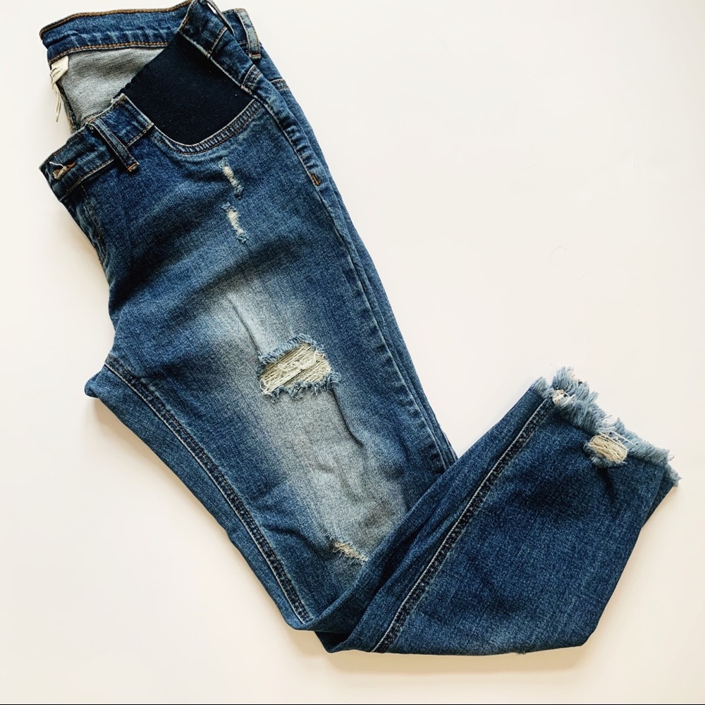 Destroyed Skinny Maternity Jeans